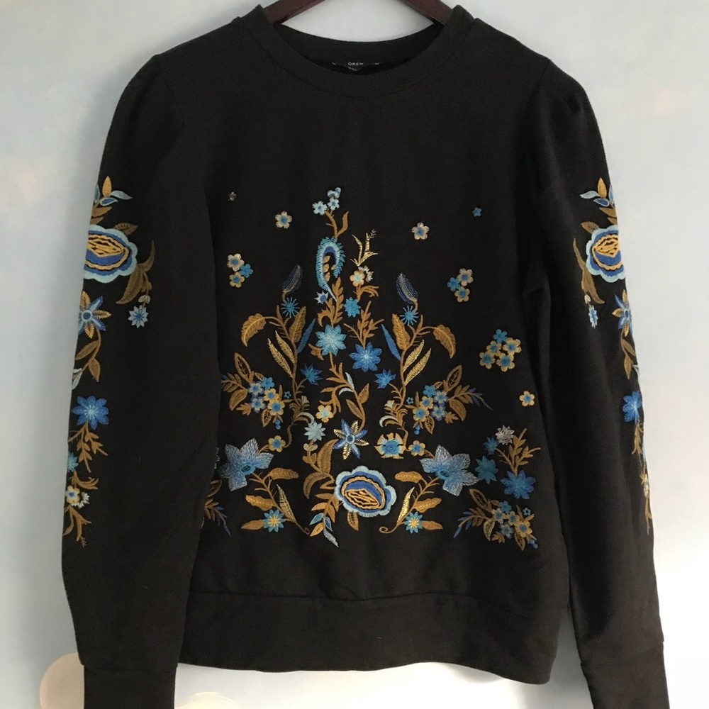 Drew Embroidered Floral Sweatshirt
